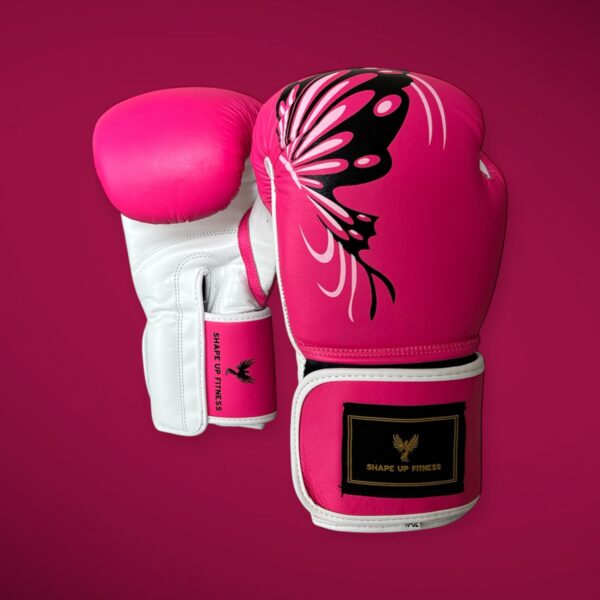Butterfly Strike Pink – Premium Genuine Leather Boxing Gloves - Image 3