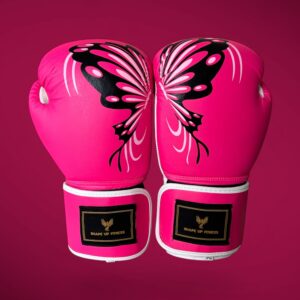 Butterfly Strike Pink – Premium Genuine Leather Boxing Gloves