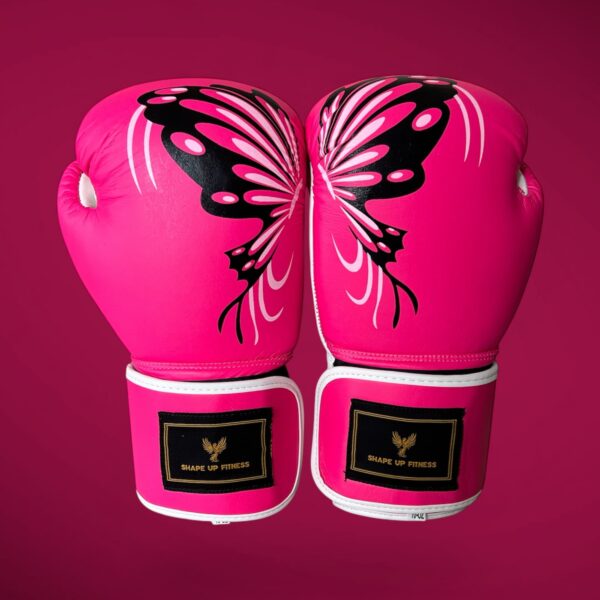 Butterfly Strike Pink – Premium Genuine Leather Boxing Gloves