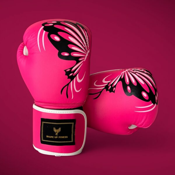 Butterfly Strike Pink – Premium Genuine Leather Boxing Gloves - Image 2