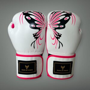 Butterfly Strike White – Premium Genuine Leather Boxing Gloves