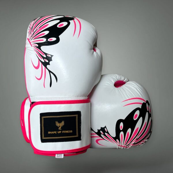 Butterfly Strike White – Premium Genuine Leather Boxing Gloves - Image 5